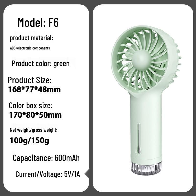 Mini Portable Handheld USB Fan with Digital Display & Ice Pack