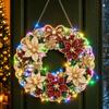 With LED String Light Diamond Art Wreath Diamond Sticking Hanging Wreath LED Wreath  Holiday Gift