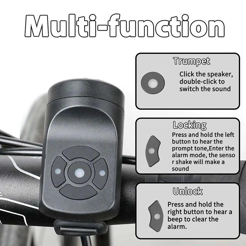 Fahrradhupe, elektrische Fahrradklingel, 120 dB, wasserdicht, USB-aufladbar, für MTB, Rennrad, Fahrradalarm, Hupe, Fahrradzubehör