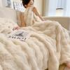 Luxury Fluffy Warm Faux Rabbit Fur Blanket Winter Thickened Double Layer Plush Blankets Solid Soft Throw Blanket for Sofa Bed
