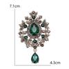 Retro Palace Style Zircon Crystal Brooch Zinc Alloy Corsage Pins New Pendant Brooch  Gift