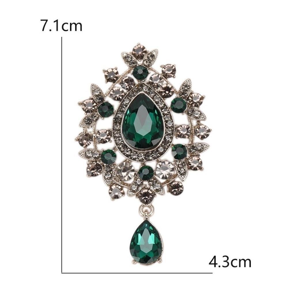 Retro Palace Style Zircon Crystal Brooch Zinc Alloy Corsage Pins New Pendant Brooch  Gift