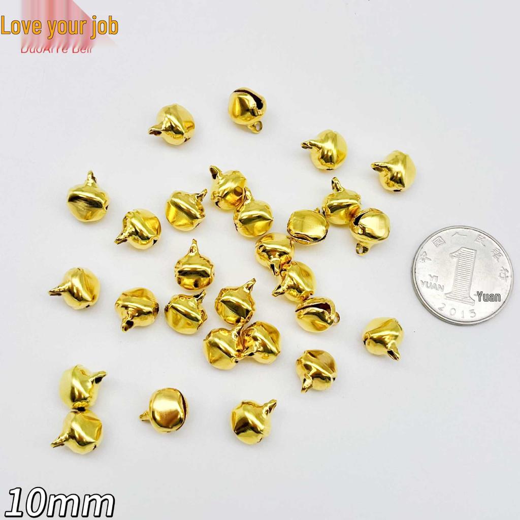 Gold Plated One-Word Bell Charms for Pet Collars (6mm-16mm) - DIY Christmas Pendant Decoration