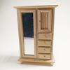 Dollhouse Wardrobe Multifunctional Solid Scale 0.05 Master Bedroom Scene Ornament Dollhouse Wooden Mirror Wardrobe