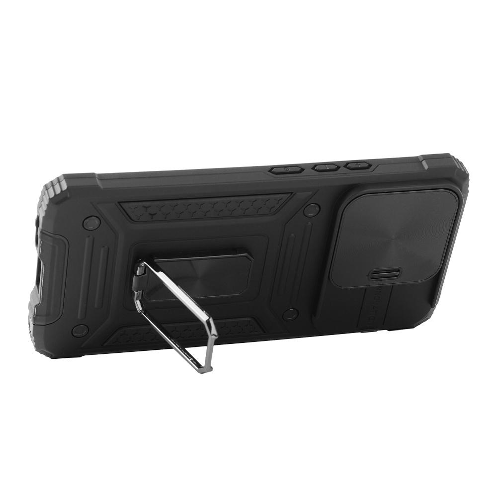 Armored Case for Xiaomi Redmi Note 13 Pro 5G, CamShield Slide, Black + 9H Tempered Glass