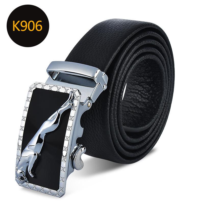 Men'S Belt First Layer Cowhide Automatic Buckle Leather Belt Business Leather Belt Men'S