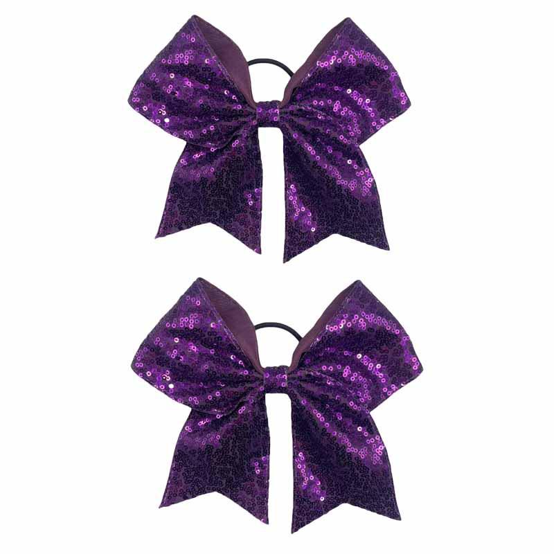 Children's Shiny Sequin Bow Hair Tie with Swallowtail Ribbon