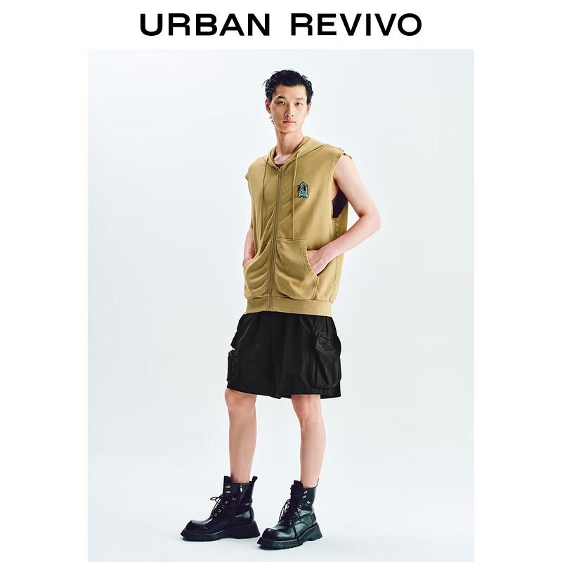 UR 2025 Men's Casual Color-Block Print Hooded Vest