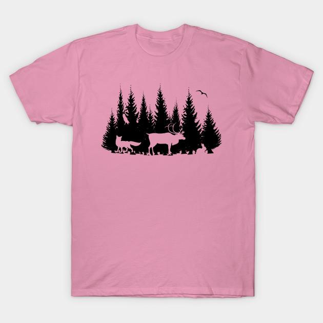 T Shirt Women Forest Animals Harajuku Print Kawaii Tshirt Summer Short Sleeve Female T-Shirt Top Tee