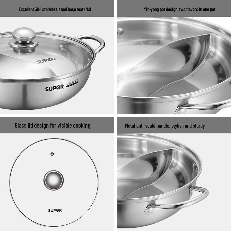 Supor 304 Stainless Steel Mandarin Duck Hot Pot