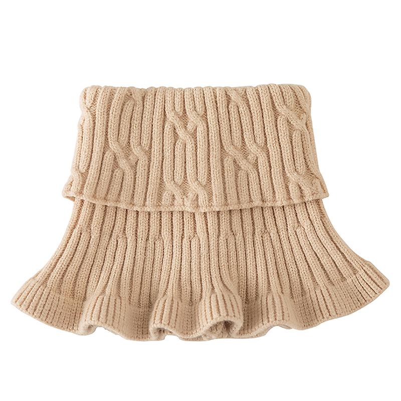 Knitted Fake Collar Ring Scarf For Woman Autumn Winter Warm Solid Color Neck Muffler Detachable Collar Scarves 25*17Cm