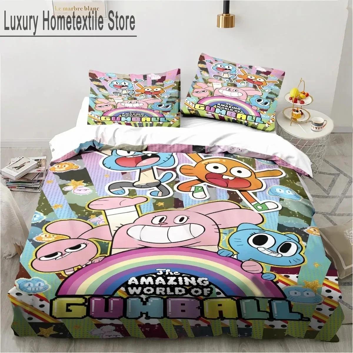 

Cartoon The Amazing World Sleep Bedding Kit Gumball Boys Girls Single Size Queen Dimension King Dimension Size Bed Cover Pillowcase Bed boys Adult EU Single 135x200cm