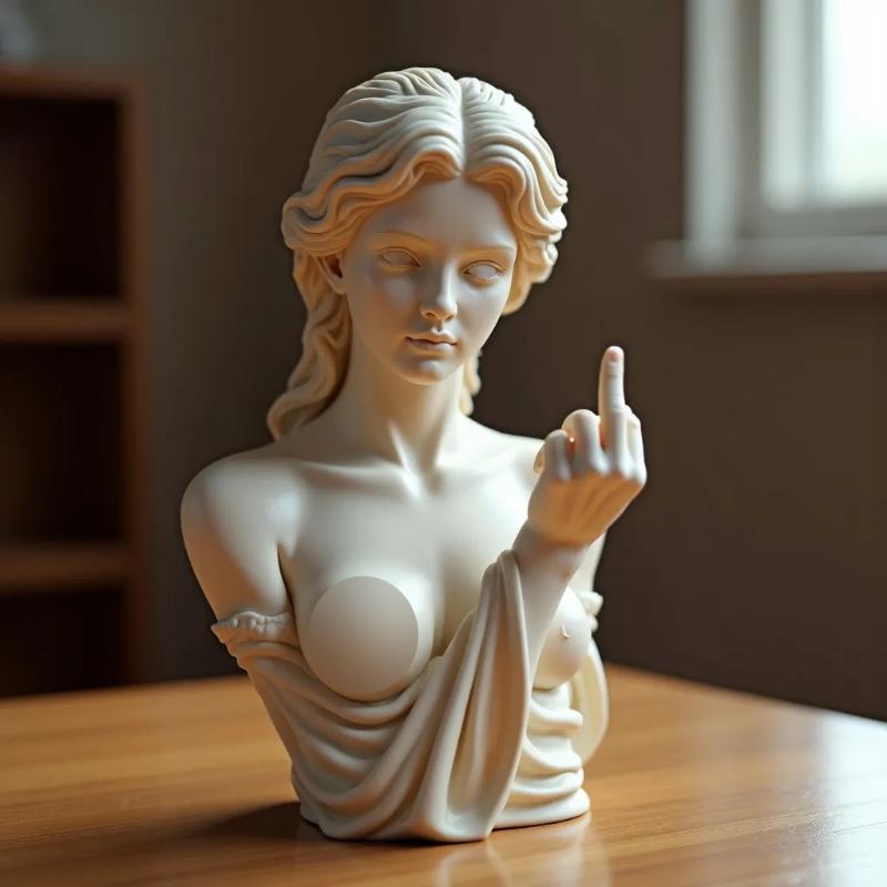 Vienna Goddess Statue With The Middle Finger Up Ornaments Spoof Goddess Statue Ornaments Unique Design Office Home Decoration