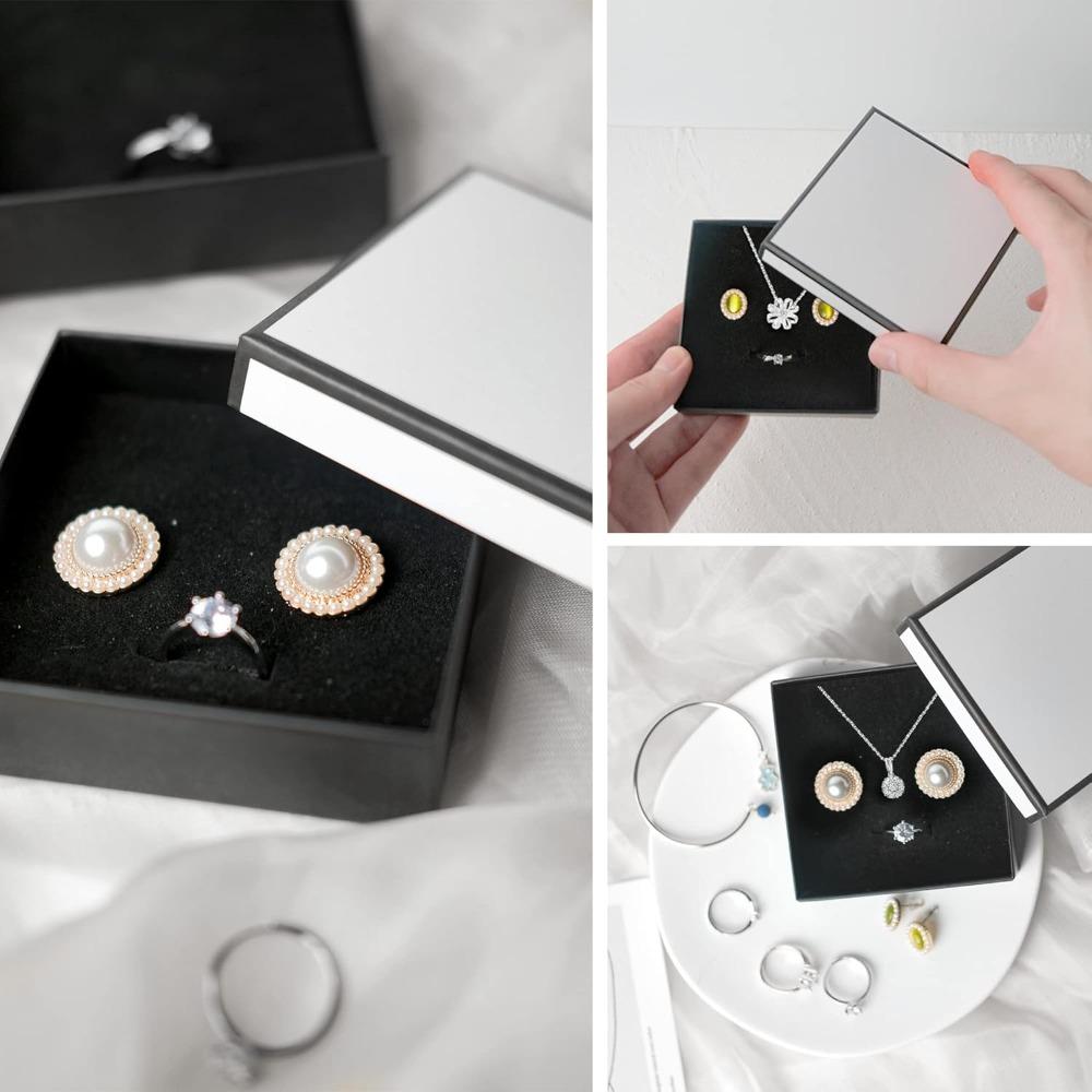 10pcs Jewelry Gift Boxes Square Treat Boxes Cardboard Jewelry Boxes with Lids Storage Box Party Favor Boxes Gift Wrap Box Gift Packaging Box