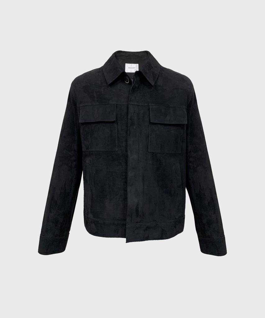 Muguet Suede Leather Jacket (Black)