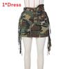 Falda Corta Para Mujer Verano Camuflaje Flecos Tela Vaquera Corte Ajustado Moda