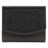 COCO Mark Coin Purse Vintage Black Lambskin Women Used