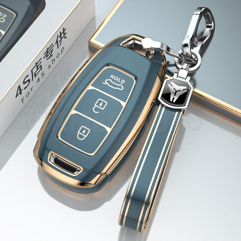 3 Buttons Tpu Car Key Case For Hyundai Palisade Grandeur Azera Elantra Gt Kona Tpu Remote Key Fob Protector Cover Accessories