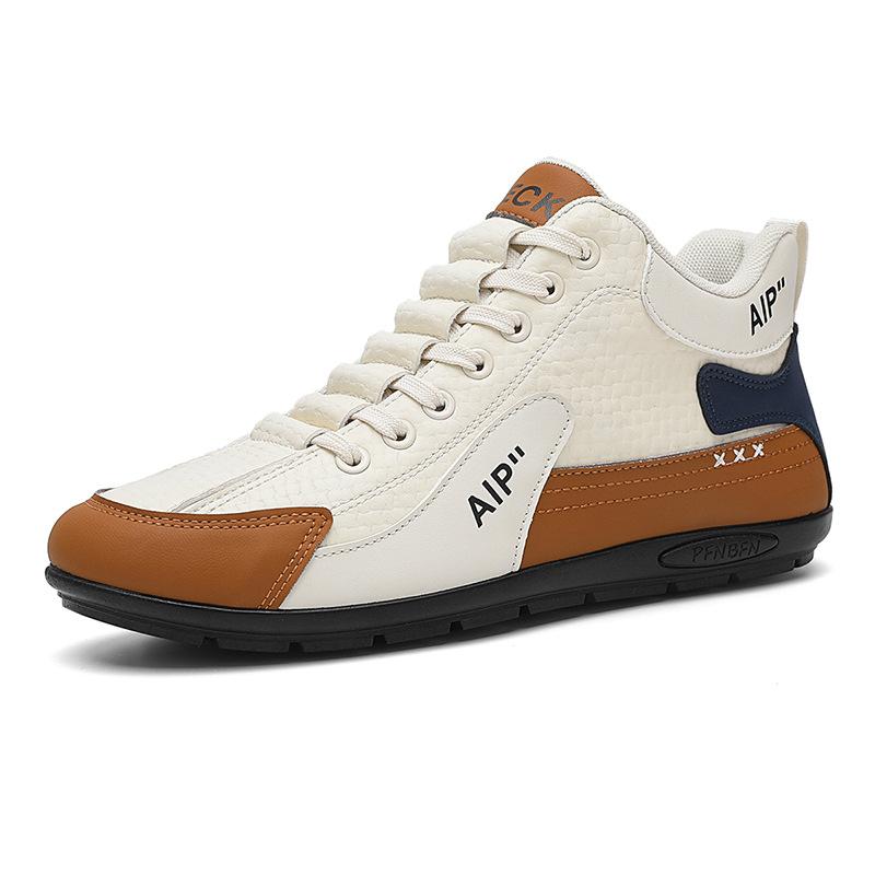 Autumn new leather casual board shoes driving shoes Forrest Gump sneakers