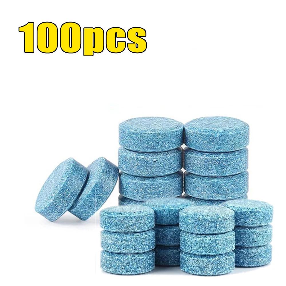 1-100pcs Car Windshield Cleaner Car Effervescent Tablet Glass Water Solid Cleaner Universal Automobile Accessories Spray Cleaner