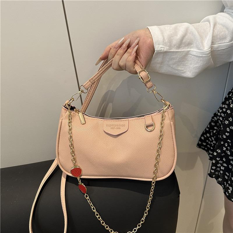 Retro casual underarm bag women's summer new fashion chain lychee pattern small square bag shoulder bag