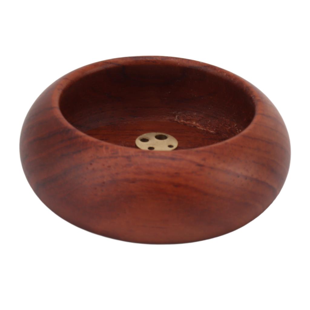 Incense Holder for Sticks Wooden Copper Small Round Incense Aromatherapy Plate for Tea Ceremony