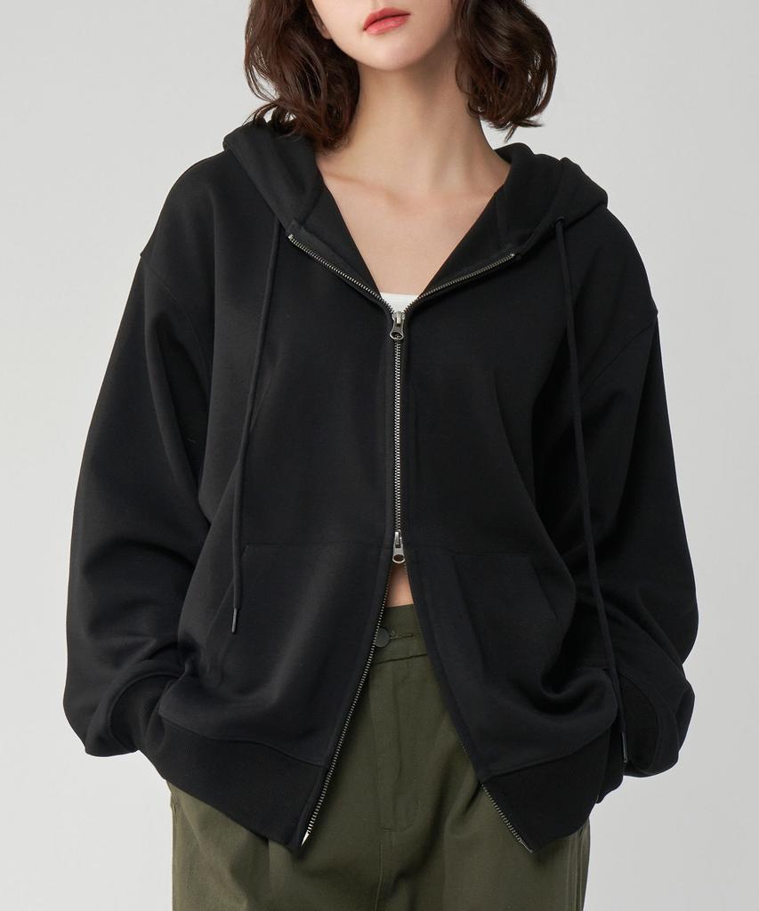 Untapped Studio Double Two-Way Zipper Oversized Sweat Zip-Up Hoodie 2 Colors