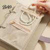 Protective Jewelry Storage Bag Book Set, PU Leather Travel Organizer, with 5 Removable Pages Soft Velvet Design, Pouch for Necklaces Rings Earrings