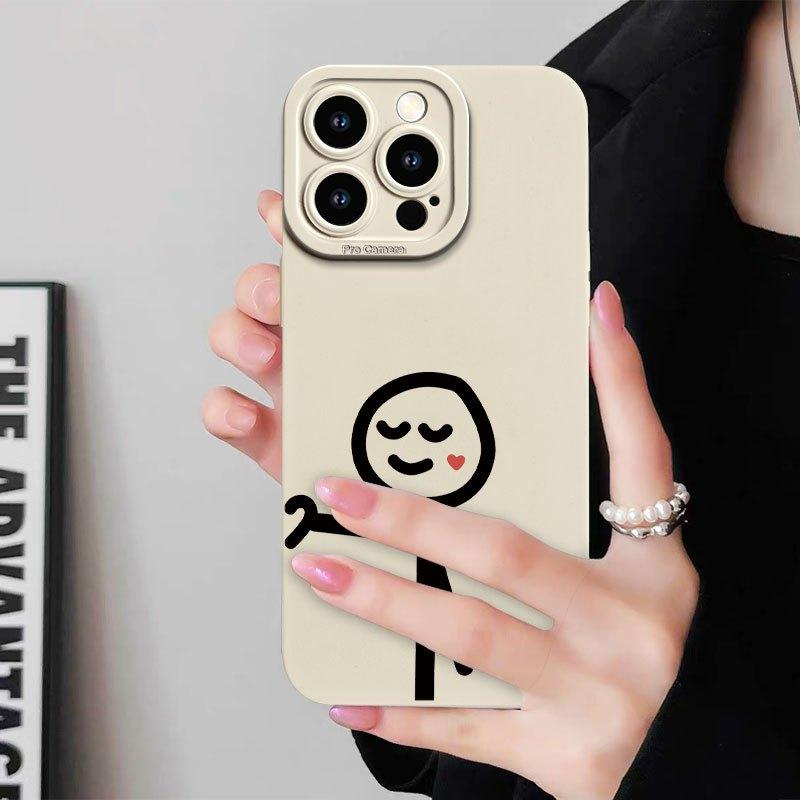 Couple Style Minimalist Pattern Phone Case Suitable for iPhone 17 16 15 14 13 12 11 Pro/Max/Plus Anti Drop and Shockproof