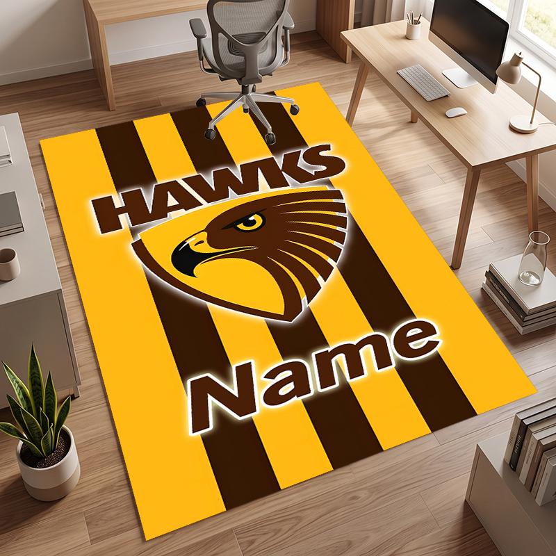 Hawthorn Hawks (1) Personalisierter Name Büro Teppich Stilvolle Dekoration für Wohnzimmer Schlafzimmer Küche