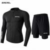 Heren UV-Bescherming Rash Guard Set Lange Mouw Zwemshirt Sneldrogende Boardshorts Snorkelen Surfen Kajakken