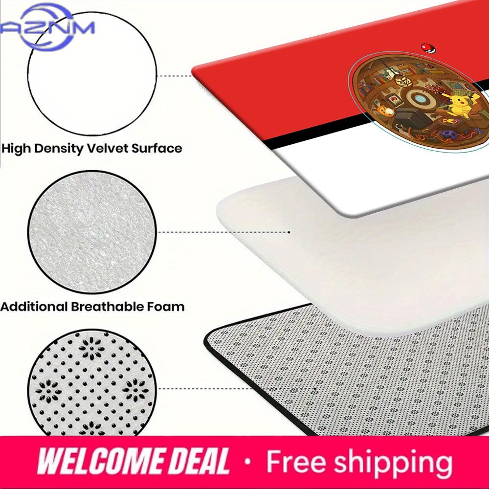 Pokemon Pokeball Style Cute Pikachu Inside Pokeball Print Soft Non-Slip Absorbent Home Bathroom Entryway Floor Doormat Rug