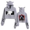 Women's 'Death Note' Cat Ear Crop Top Hoodie