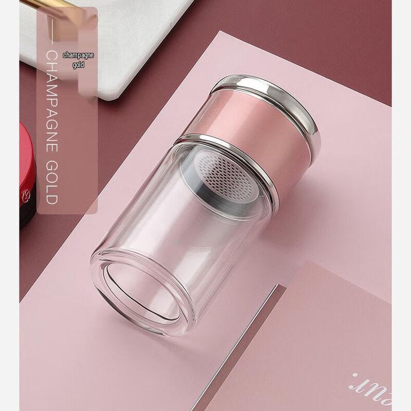 TLAKEHO Portable Double-Layer Glass Tea Infuser