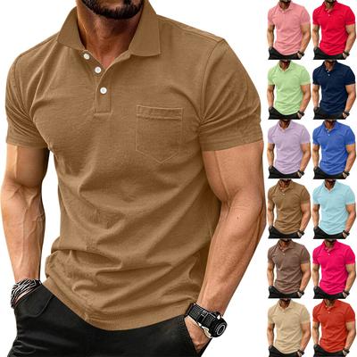 Chemises de Mode Homme Manches Courtes Casual Coton Chemises de Golf Chemise Respirante avec Poche