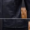 Men Jacket Stand Collar Vintage Biker Coat Men Durable Spring Autumn Warm Coat for Outdoor Daily Wear