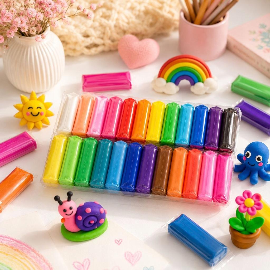 SUPER LIGHT CLAY 24 COLORS SET FOR CHILDREN