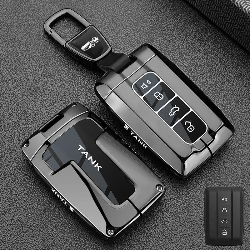 Zinc Alloy Car Key Case for TANK 300 500 Tank300 Tank500 for GWM WEY Great Wall Remote Cover Shell Keychain Holder Accessories