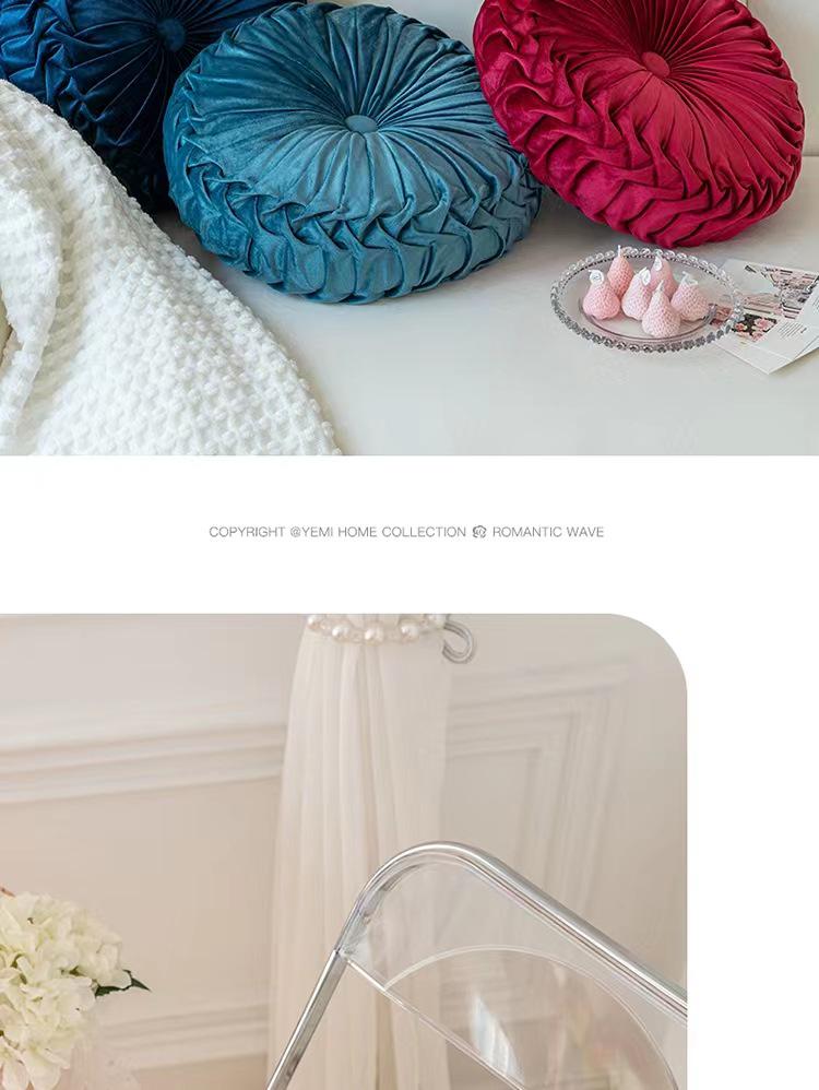 Nordic Pumpkin Pleated Round Throw Pillow Cushion for Sofa & Living Room