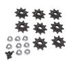 Set di Pignoni per Scooter Elettrico a 9 Denti, Pignoni in Ferro con Diametro Interno 10 mm per Bici, ATV da 47 e 49 , Resistenti all'Usura e Robusti, Semplice