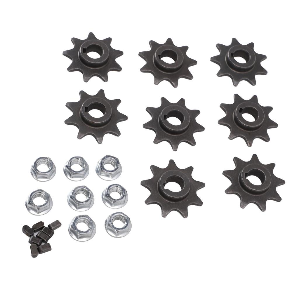 Set di Pignoni per Scooter Elettrico a 9 Denti, Pignoni in Ferro con Diametro Interno 10 mm per Bici, ATV da 47 e 49 , Resistenti all'Usura e Robusti, Semplice