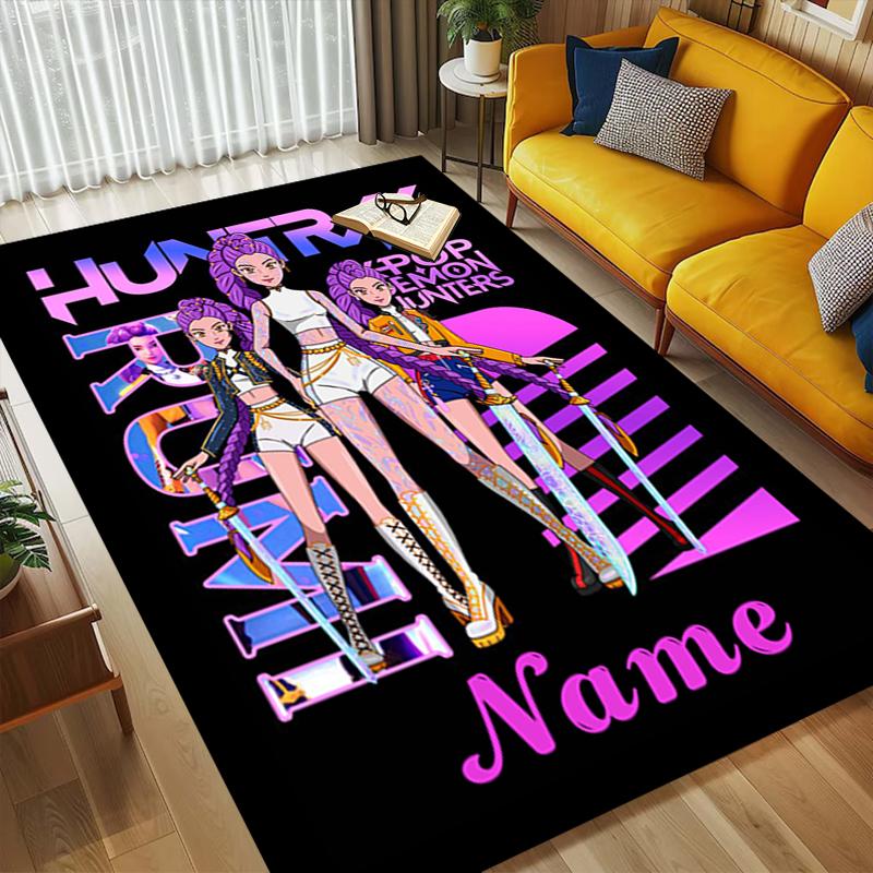 Custom Name Fantasy Heroes Living Room Non-Slip Area Rug Soft Carpet for Bedroom Kids Playroom Sofa Office Home Decor Doormat
