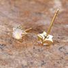 Five-pointed Star White Fire Opal Small Stud Earrings for Women Fashion Gold Color Wedding Jewelry