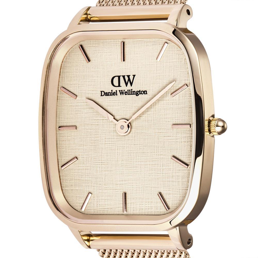Danielwellingteon Marlon Melrose Linen Rose Gold Mesh Wristwatch
