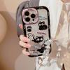 Playful Cats Suitable for 14ProMax Mobile Phone Case Apple 13 Graffiti Cute Bracelet Iphone16 Hard 15 Magnetic Suction