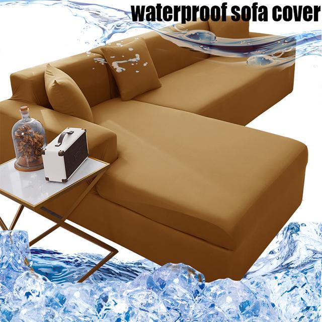 Stretch-wasserdichter Sofabezug, staubdicht, einfarbig, L-förmig, Ecksofa, Couchbezug, separate Sofabezüge, haustierfreundlich