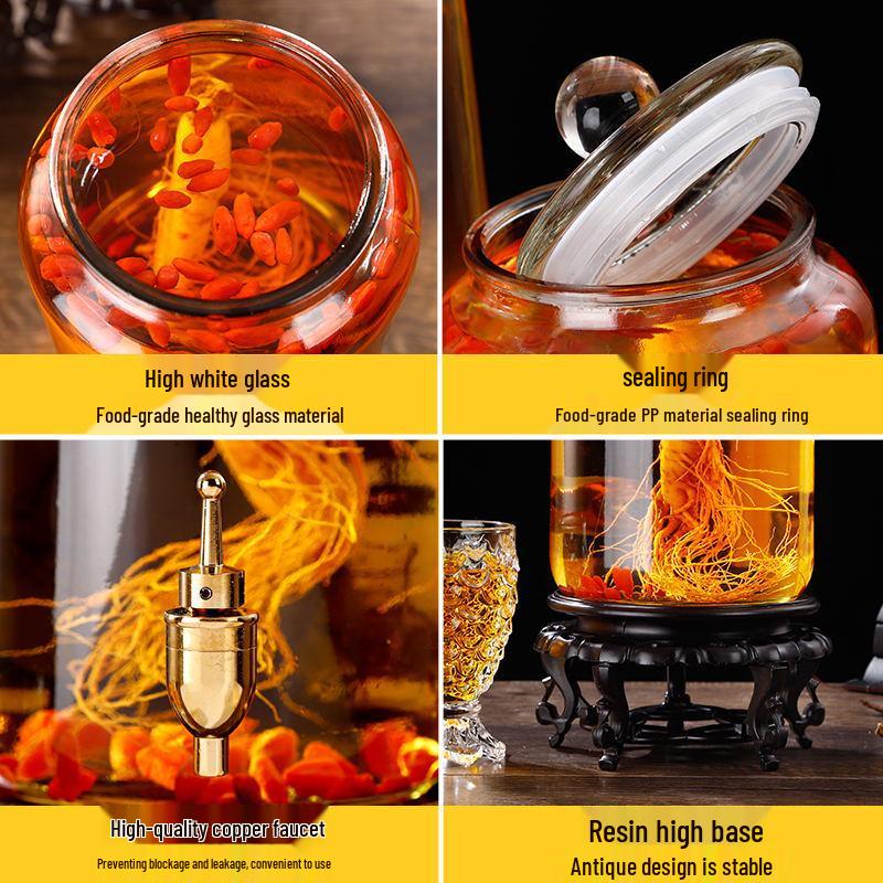 Glas-Infusionsbehälter mit Zapfhahn: 10-20 Jin Versiegelte Enzym- und Kimchi-Weinlagerung