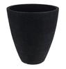 Decorative Round Ribbed Anthracite Flowerpot 39 X 42 Cm