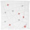 Marushin Hand JAL Japan Flight Fully 6205000400 Towel, Airlines, 25x25cm, Route, 100% Cotton, Embroidered,