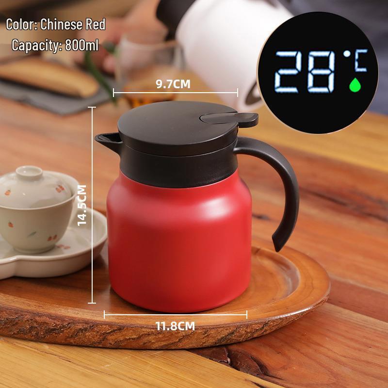 Office Health Stainless Steel Insulated Teapot and Water Bottle - 72-Hour Heat Retention, Tea Separation Feature.